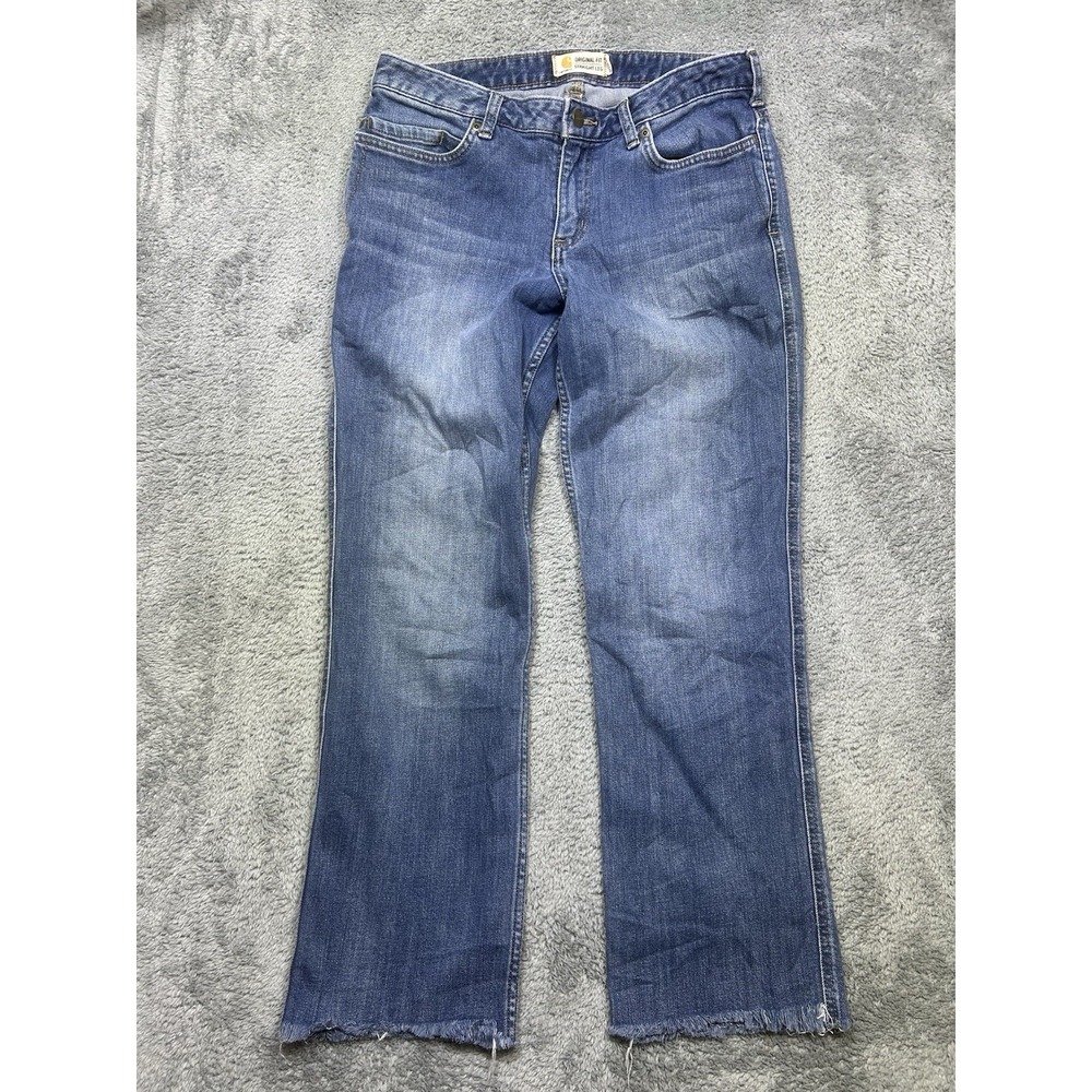 Carhartt Blaine Blue Jeans Women's 10 Original Fit Straight Leg‎ RAW HEM 102731